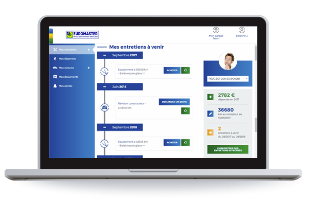 Euromaster, carnet d'entretien en ligne 