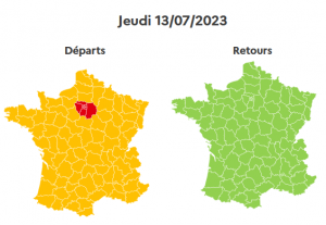 Prévision trafic jeudi 13 juillet 2023